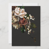 Rembrandt Floral Dark & Moody Wedding Einladung (Rückseite)