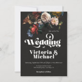 Rembrandt Floral Dark & Moody Wedding Einladung (Vorderseite)