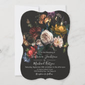 Rembrandt Floral Dark & Moody Wedding Einladung (Vorderseite)