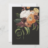 Rembrandt Floral Dark & Moody Wedding Einladung (Rückseite)