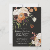 Rembrandt Floral Dark & Moody Wedding Einladung (Vorderseite)