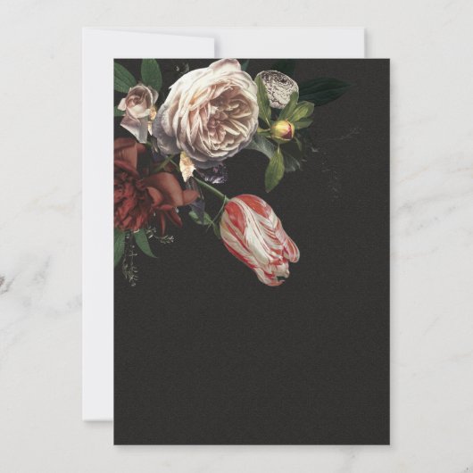 Rembrandt Floral Dark & Moody Wedding Einladung (Rückseite)