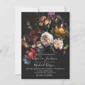 Rembrandt Floral Dark & Moody Wedding Einladung (Vorderseite)