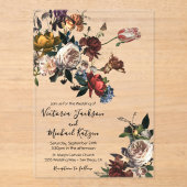 Rembrandt Floral Light & Airy Wedding Acryleinladungen (Vorderseite)