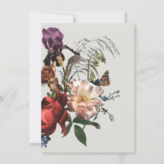 Rembrandt Floral light & luftige Hochzeitseinladun Einladung (Rückseite)