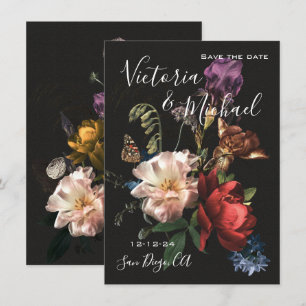 Rembrandt Floral Save the Date Hochzeit Einladung