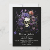 Rembrandt Floral Skull Dark & Moody Goth Wedding Einladung (Vorderseite)
