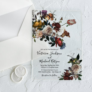 Rembrandt Florale Leichte und Luftige Hochzeit Acryleinladungen