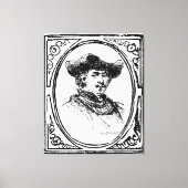 Rembrandt Gerahmtes Selbstportrait Sketch Leinwand (Vorderseite)