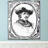 Rembrandt Gerahmtes Selbstportrait Sketch Leinwand (Insitu (Holzboden))