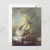 Rembrandt Harmensz. van Rijn Christus im Sturm auf Postkarte (Vorne/Hinten)