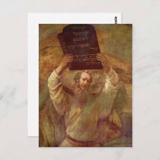 Rembrandt Harmensz. van Rijn Moses mit den Gesetze Postkarte (Vorne/Hinten)
