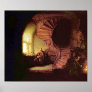 Rembrandt Harmenszoon van Rijn - Der Philosoph Poster