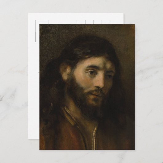 Rembrandt Head of Christ CC0923 Jesus portraits Postkarte (Vorne/Hinten)
