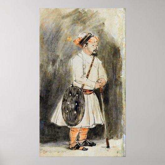 Rembrandt - Indischer Krieger mit Schild 1654 (Vorne)