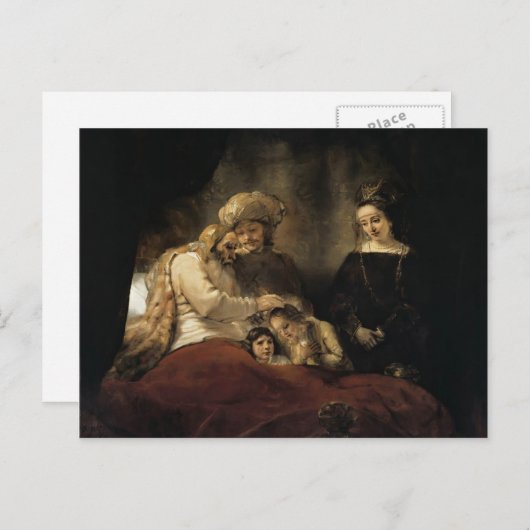 Rembrandt: Jacob Segen die Kinder Joseph Postkarte (Vorne/Hinten)