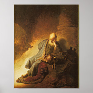 Rembrandt - Jeremiah Lamenting Destruction.. Poster