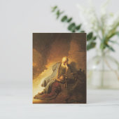Rembrandt - Jeremiah Lamenting Destruction.. Postkarte (Stehend Vorderseite)