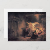 Rembrandt- Joseph's Dream in Stable in Bethlehem Postkarte (Vorne/Hinten)