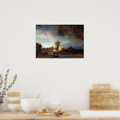 Rembrandt Landschaft mit Steinbrücke Poster (Küche)