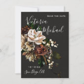 Rembrandt Magnolia Save the Date Wedding Einladung (Vorderseite)