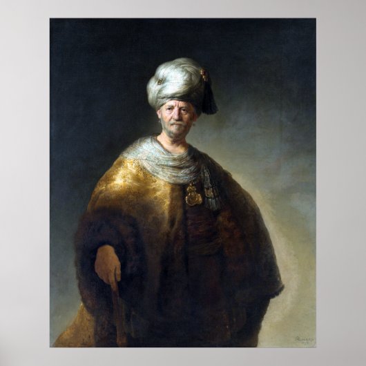 Rembrandt Man in orientalischer Kostüm Poster (Vorne)