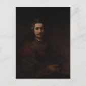 Rembrandt Man mit einem Glass Postkarte (Vorderseite)