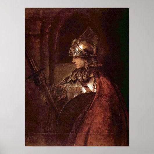 Rembrandt - Man with arms (Alexander the Great) Poster (Vorne)
