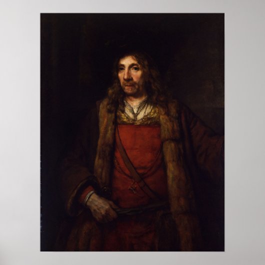 Rembrandt - Mann in Pelzmütze Poster (Vorne)