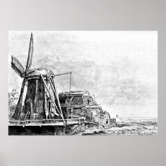 Rembrandt Mill Etching Poster (Vorne)