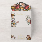 Rembrandt Moody Floral Wedding Initials All In One Einladung (Außenbereich)