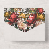 Rembrandt Moody Floral Wedding Initials All In One Einladung (Rückseite)