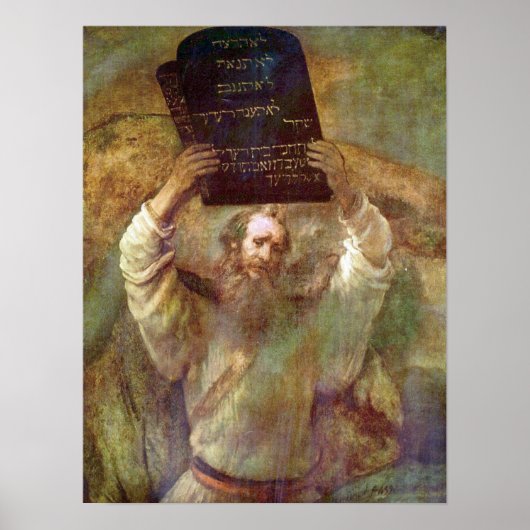 Rembrandt - Moses mit den Geboten Poster (Vorne)