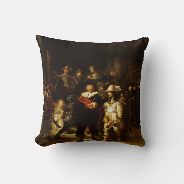 Rembrandt Nightwatch Night Barockmalerei Kissen (Vorderseite)