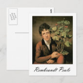Rembrandt Peale Rubens Peale mit Geranium Postkarte (Vorne/Hinten)