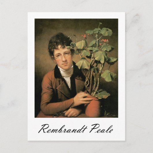 Rembrandt Peale Rubens Peale mit Geranium Postkarte (Vorderseite)