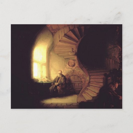 Rembrandt - Philosoph in Meditation Postkarte (Vorderseite)