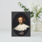Rembrandt- Portrait einer jungen Frau Postkarte (Stehend Vorderseite)