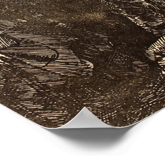 Rembrandt - Präsentation in Tempel in dunkler Form Poster (Ecke)