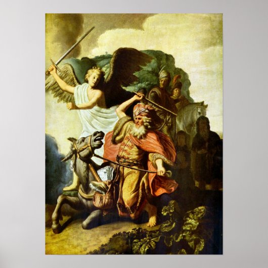 Rembrandt - Prophet Balam und Esel Poster (Vorne)