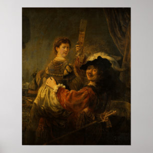Rembrandt - Saskia und Künstler in Szene des Prodi Poster