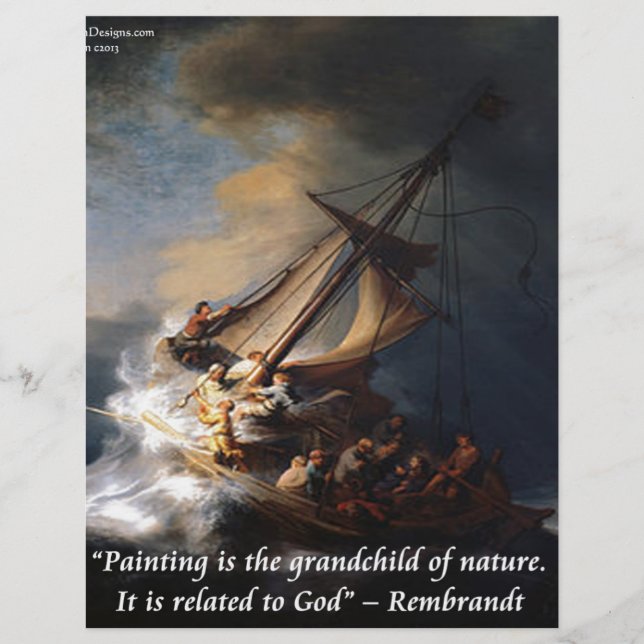 Rembrandt Sea of Galilee & Nature Zitat (Vorderseite)
