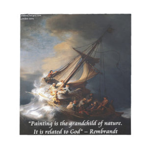Rembrandt See von Galiläa & Naturzitat Notizblock