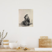 Rembrandt - Selbstportrait auf Steinpilz Poster (Küche)
