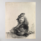 Rembrandt - Selbstportrait auf Steinpilz Poster (Vorne)