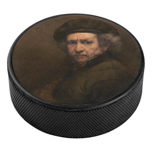 Rembrandt Self Portrait: Dutch Golden Age Painter Eishockey Puck (3/4)