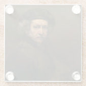 Rembrandt Self Portrait: Dutch Golden Age Painter Glasuntersetzer (Rückseite)