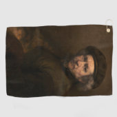 Rembrandt Self Portrait: Dutch Golden Age Painter Golfhandtuch (Horizontal)