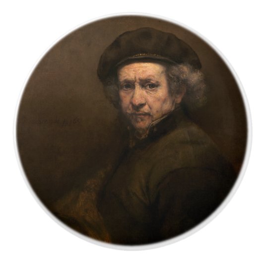 Rembrandt Self Portrait: Dutch Golden Age Painter Keramikknauf (Vorderseite)