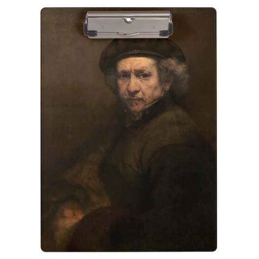 Rembrandt Self Portrait: Dutch Golden Age Painter Klemmbrett (Vorderseite)